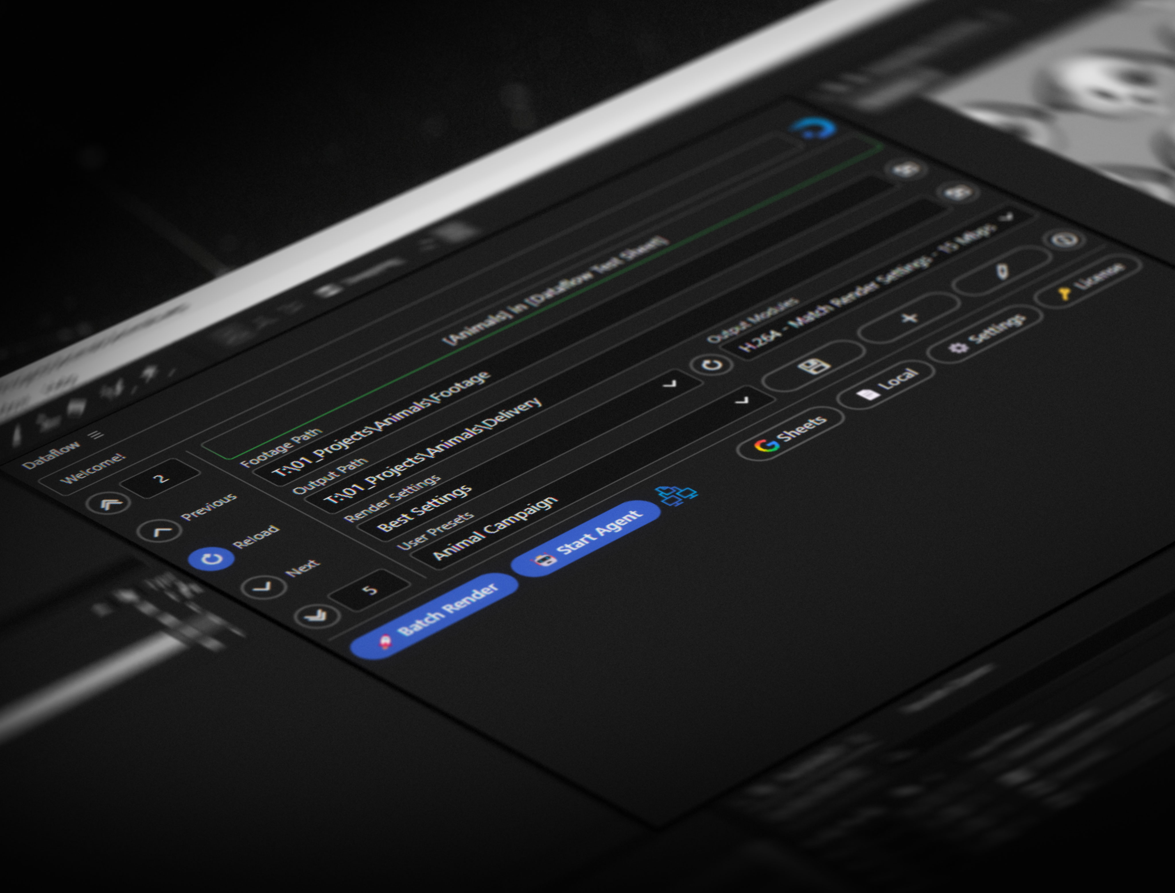 Dataflow extension panel in After Effects